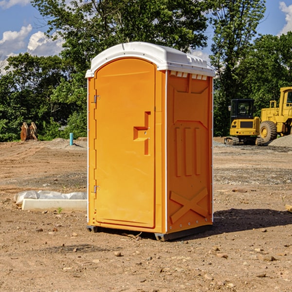 how often are the portable restrooms cleaned and serviced during a rental period in Deedsville IN